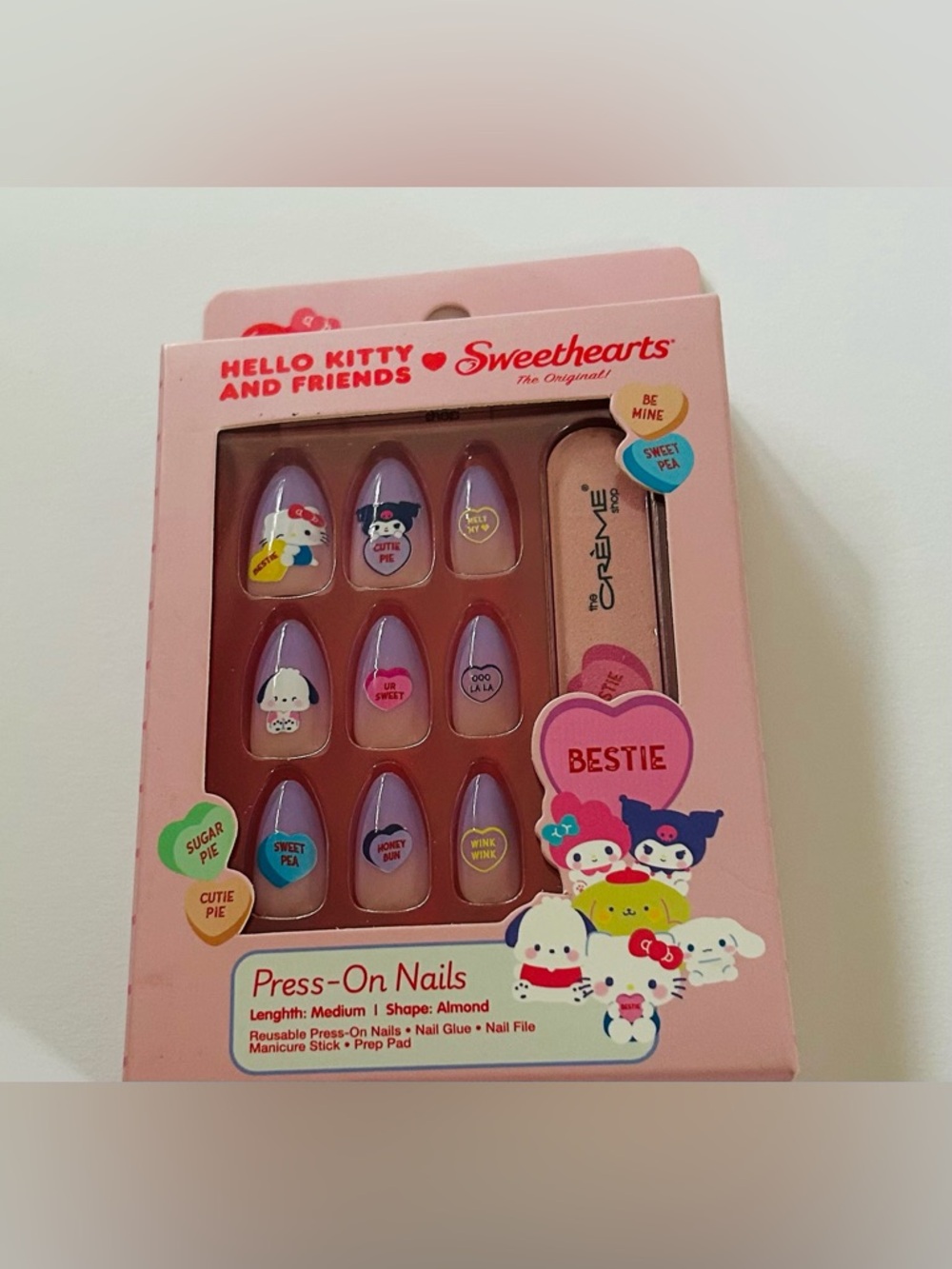New 24 Hello Kitty and Friends Press-on Nails Medium Length Almond Shape - Picture 10 of 14